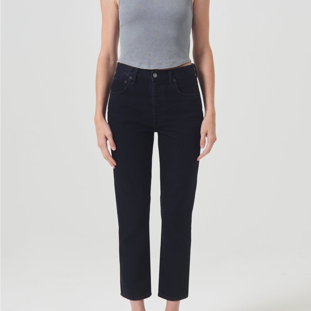 NWT AGOLDE Riley High‎ Rise Straight CropIn Crushed back Size 28